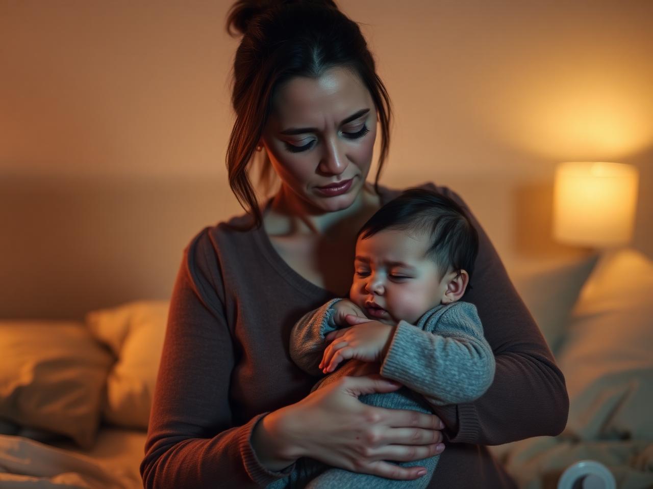 Schlafberatung Bonn – erschöpfte Mutter mit Baby